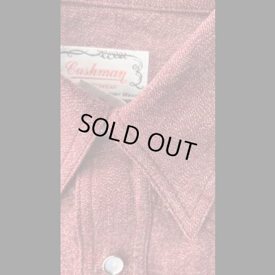 画像3: CUSHMAN  クッシュマン 撚杢シャンブレーウエスタンシャツ　　ミックスレッド