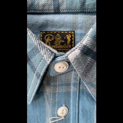 画像3: ＣＵＳＨＭＡＮ　クッシュマン　NEL CHECK WORK SHIRT　ネルワークシャツ　TURQUOISE/BLUE