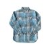 画像1: ＣＵＳＨＭＡＮ　クッシュマン　NEL CHECK WORK SHIRT　ネルワークシャツ　TURQUOISE/BLUE (1)