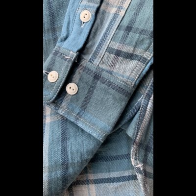 画像6: ＣＵＳＨＭＡＮ　クッシュマン　NEL CHECK WORK SHIRT　ネルワークシャツ　TURQUOISE/BLUE