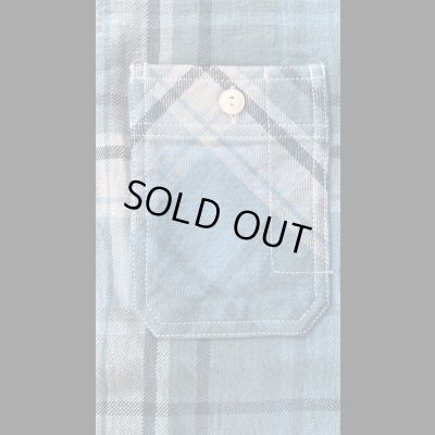 画像4: ＣＵＳＨＭＡＮ　クッシュマン　NEL CHECK WORK SHIRT　ネルワークシャツ　TURQUOISE/BLUE