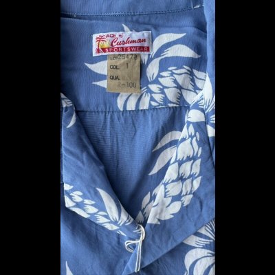 画像4: CUSHMAN ハワイアンシャツ パイナップル柄　クッシュマン　　SAX/WHITE