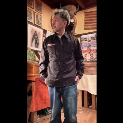 画像8: CUSHMAN  クッシュマンCOTTN SATIN WORK SHIRT　ブラック