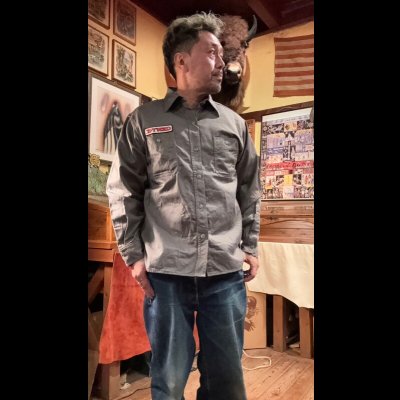 画像8: CUSHMAN  クッシュマンCOTTN SATIN WORK SHIRT　グレー