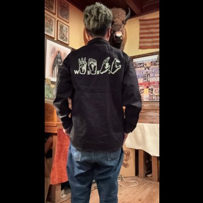 画像9: CUSHMAN  クッシュマンCOTTN SATIN WORK SHIRT　ブラック