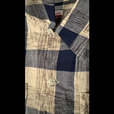 画像7: CUSHMAN  クッシュマン KASURI OPEN COLLAR SHIRTS  NAVY