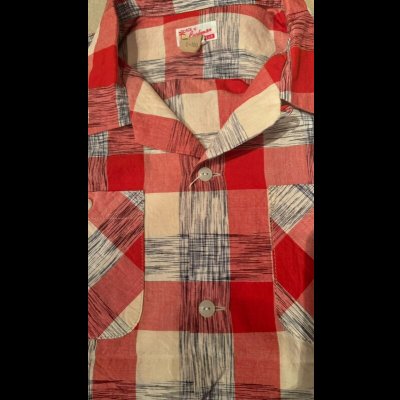 画像3: CUSHMAN 　クッシュマン　KASURI OPEN COLLAR SHIRTS  RED