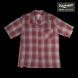 CUSHMAN クッシュマン　RAYON OMBRE CHECK SHIRT    WINE/GRAY