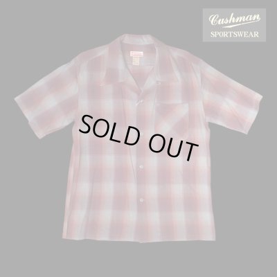 画像1: CUSHMAN クッシュマン　RAYON OMBRE CHECK SHIRT    WINE/GRAY