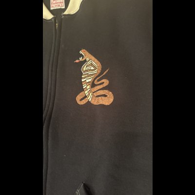 画像3: CUSHMAN(クッシュマン）SWEAT SOUVENIR JACKET  ブラック／クリーム