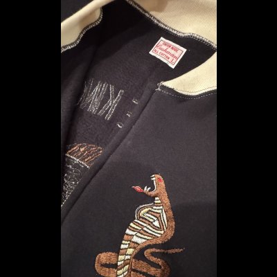 画像4: CUSHMAN(クッシュマン）SWEAT SOUVENIR JACKET  ブラック／クリーム