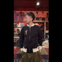 他の写真1: CUSHMAN(クッシュマン）SWEAT SOUVENIR JACKET  ブラック／クリーム