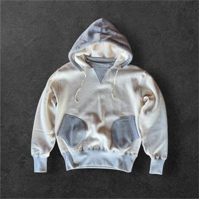 画像1: CUSHMAN(クッシュマン）BOXING　POCKET TWO TONE SWEAT PARKA  ＣＲＥＡＭ／ＭＩＸＧＲＡＹ