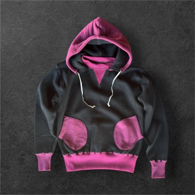 画像1: CUSHMAN(クッシュマン）BOXING　POCKET TWO TONE SWEAT PARKA  ＢＬＡＣＫ／ＷＩＮＥ