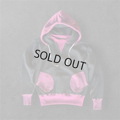 画像1: CUSHMAN(クッシュマン）BOXING　POCKET TWO TONE SWEAT PARKA  ＢＬＡＣＫ／ＷＩＮＥ