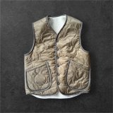 CUSHMAN　クッシュマン QUILTING&FUR　REVERSIBLE BOA VEST OLIVE/CREAM