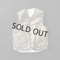 CUSHMAN　クッシュマン QUILTING&FUR　REVERSIBLE BOA VEST OLIVE/CREAM