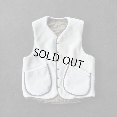 画像3: CUSHMAN　クッシュマン QUILTING&FUR　REVERSIBLE BOA VEST OLIVE/CREAM