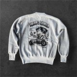 CUSHMAN(クッシュマン）PRINT SET IN SLEEVE　（HELLonWHEEL)スウェット MIX BEIGE