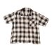画像2: CUSHMAN クッシュマン　 OMBRE CHECK SHIRT    BROWN/WHITE (2)