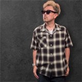 CUSHMAN クッシュマン　 OMBRE CHECK SHIRT    BLACK/WHITE