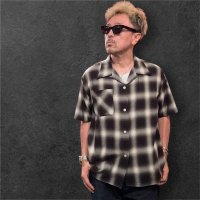 CUSHMAN クッシュマン　 OMBRE CHECK SHIRT    BLACK/WHITE