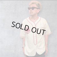 CUSHMANクッシュマン　COTTON FLANNEL BASEBALL SHIRT   OFF  WHITE/RED