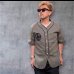 画像1: CUSHMANクッシュマン　COTTON FLANNEL BASEBALL SHIRT   MIX　GRAY / NAVY (1)
