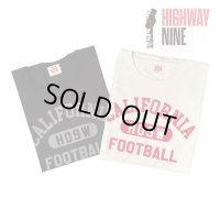 HIGHWAY NINE　ハイウェイナイン　 10/-TENJIKU ROUGH FIT FOOT BALL PRINT TEE　CALIFORNIA　WHITEホワイト/BLACKブラック