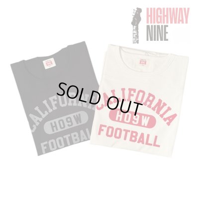 画像1: HIGHWAY NINE　ハイウェイナイン　 10/-TENJIKU ROUGH FIT FOOT BALL PRINT TEE　CALIFORNIA　WHITEホワイト/BLACKブラック