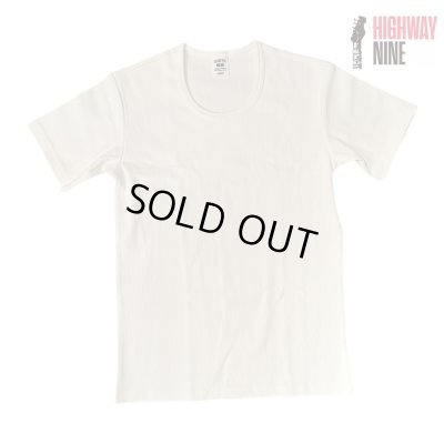 画像1: HIGHWAY NINE　ハイウェイナイン　U-NECK RIB　S/S　Tee　WHITE