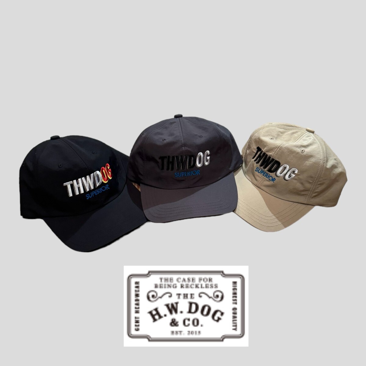 THE H.W.DOG&CO SHALLOW CAP  Beige  Gray  Black