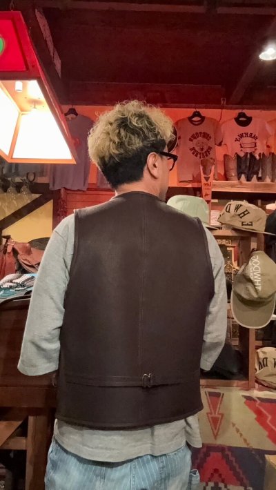 画像2: FINE CREEK&CO ファインクリーク・アンド・コー  　Jefferson　Deer　ジェファーソン鹿革　レザーベスト　BROWN