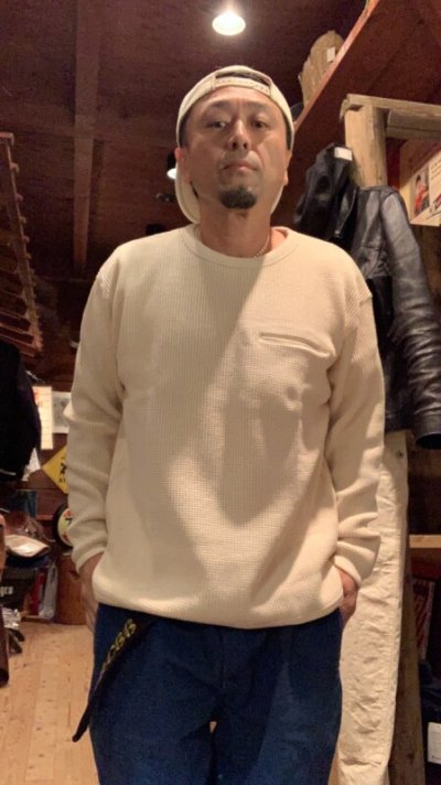 画像1: FINE CREEK  C- WORKS  Clifford  L/S ワッフル  WHITE ホワイト