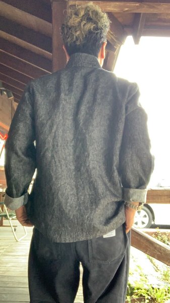 画像10: FINE CREEK  C-WORKS  Wall  チャイナシャツ　　DENIM (10)