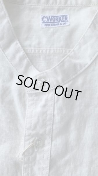 画像3: FINE CREEK  C- WORKS  Brooklyn Linen (Band collar shirt  ) WHITEホワイト (3)