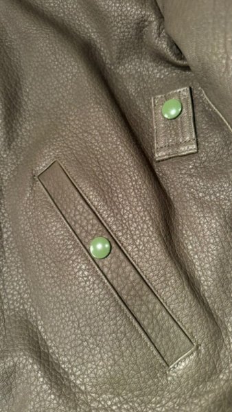 画像8: FINE CREEK  C-WORKS LEA  DEER  鹿革 MA-1  OLIVE (8)