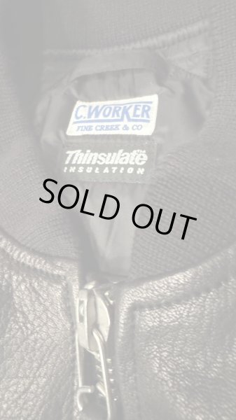 画像10: FINE CREEK  C-WORKS LEA  DEER  鹿革 MA-1　　BLACK (10)