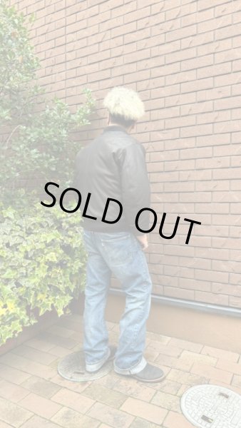 画像12: FINE CREEK  C-WORKS LEA  DEER  鹿革 MA-1　　BLACK (12)