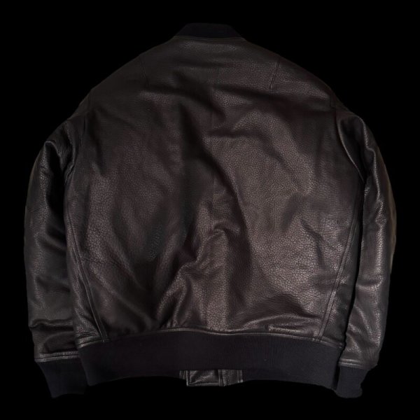 画像4: FINE CREEK  C-WORKS LEA  DEER  鹿革 MA-1  BLACK (4)