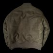 画像3: FINE CREEK  C-WORKS LEA  DEER  鹿革 MA-1　　OLIVE　　SIZE44 (3)