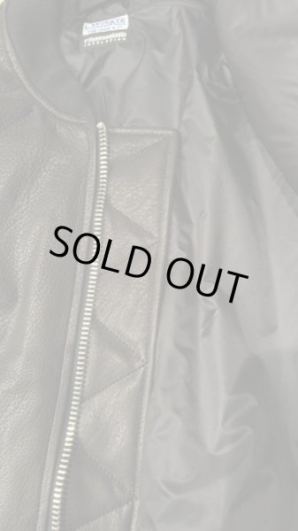 画像7: FINE CREEK  C-WORKS LEA  DEER  鹿革 MA-1　　BLACK (7)