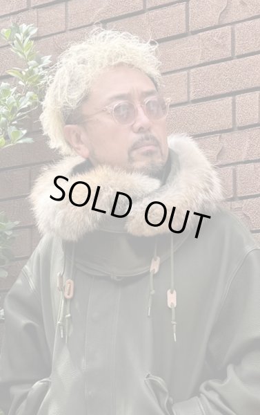 画像10: FINE CREEK  C-WORKS　Lur  Deer ルル　鹿革　OLIVE　　フード (10)