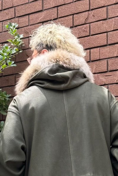 画像3: FINE CREEK  C-WORKS　Lur  Deer ルル　鹿革　OLIVE　　フード