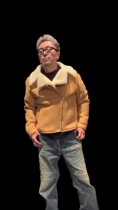 画像2: FINE CREEK  C-WORKS　Dout ダウト　Mouton riders Jacket　　IVORY