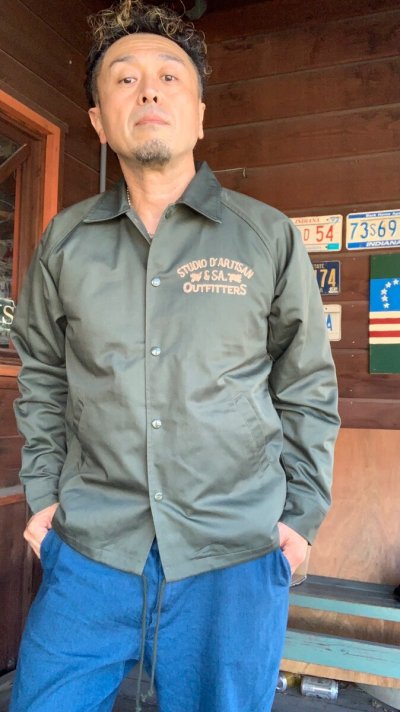 画像2: STUDO D' ARTISAN　EMBROIDERY COACH JACKET ステュディオ.ダ.ルチザン　ボアコーチジャケット　ARMY GREEN