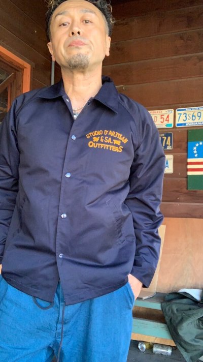 画像2: STUDO D' ARTISAN　EMBROIDERY COACH JACKET ステュディオ.ダ.ルチザン　ボアコーチジャケット　NAVY