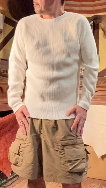 画像8: STUDO D' ARTISAN  ステュディオ.ダ.ルチザン HEAVY THERMAL CREW  L/S T-SHIRT  WHITE (8)