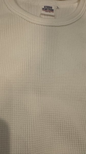 画像6: STUDO D' ARTISAN  ステュディオ.ダ.ルチザン HEAVY THERMAL CREW  L/S T-SHIRT  WHITE (6)