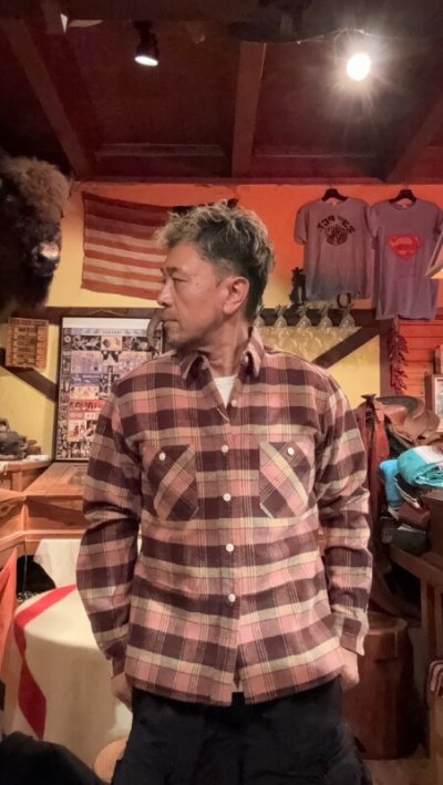 画像1: 　StudioD'artisan ステュディオダルチザン　ヘヴィーウェイトフランネルシャツ　RED